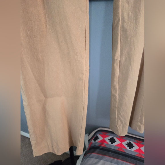 Vtg Y2K Express Womens Juniors Sz 1 / 2 Stretch Long Mid Rise Flare Khaki Pants - Picture 4 of 7